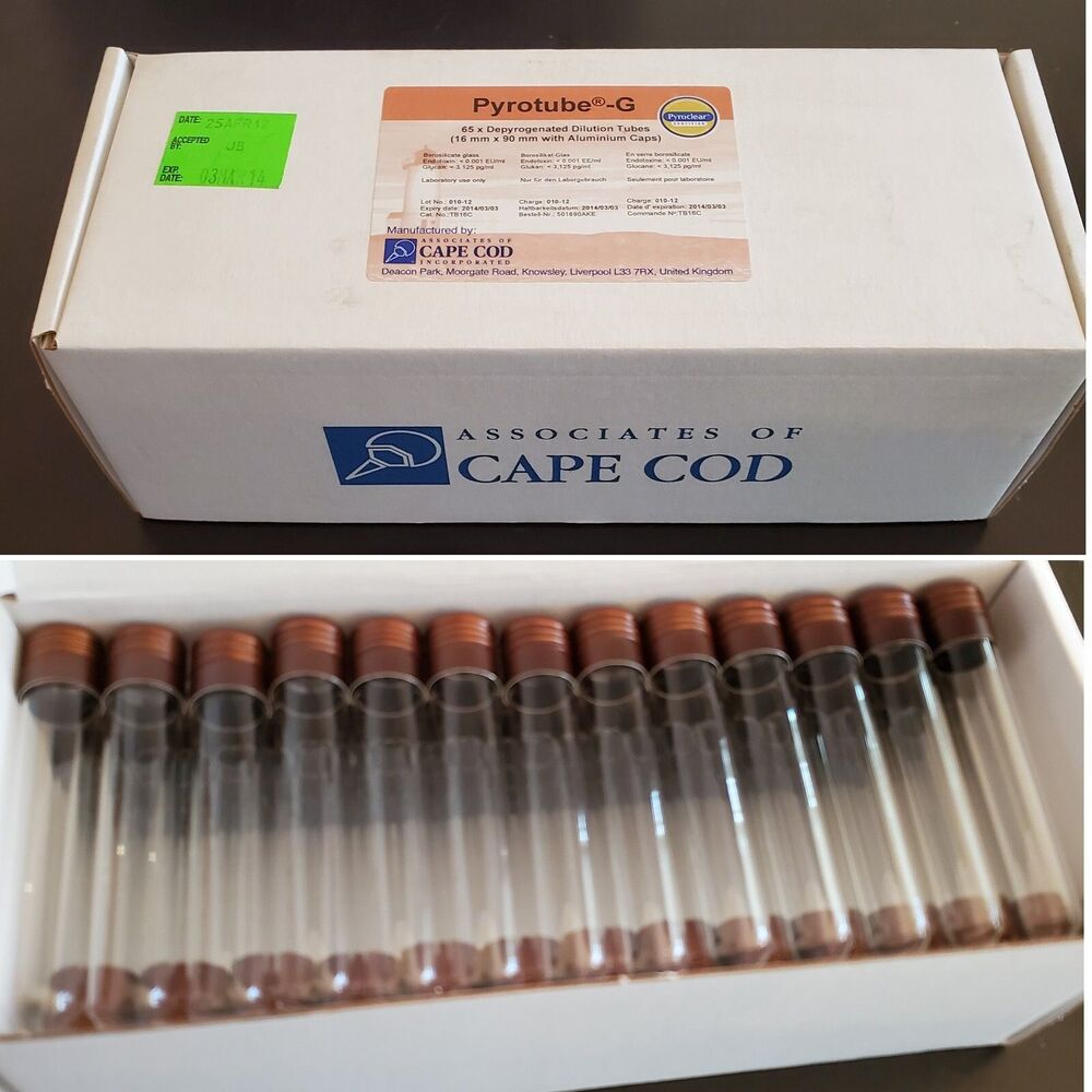 Box of 65 Dilution Culture Tubes Borosilicate Glass 16 x 90mm with Aluminum Caps